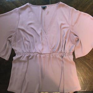 Mauve Flutter Sleeve Top